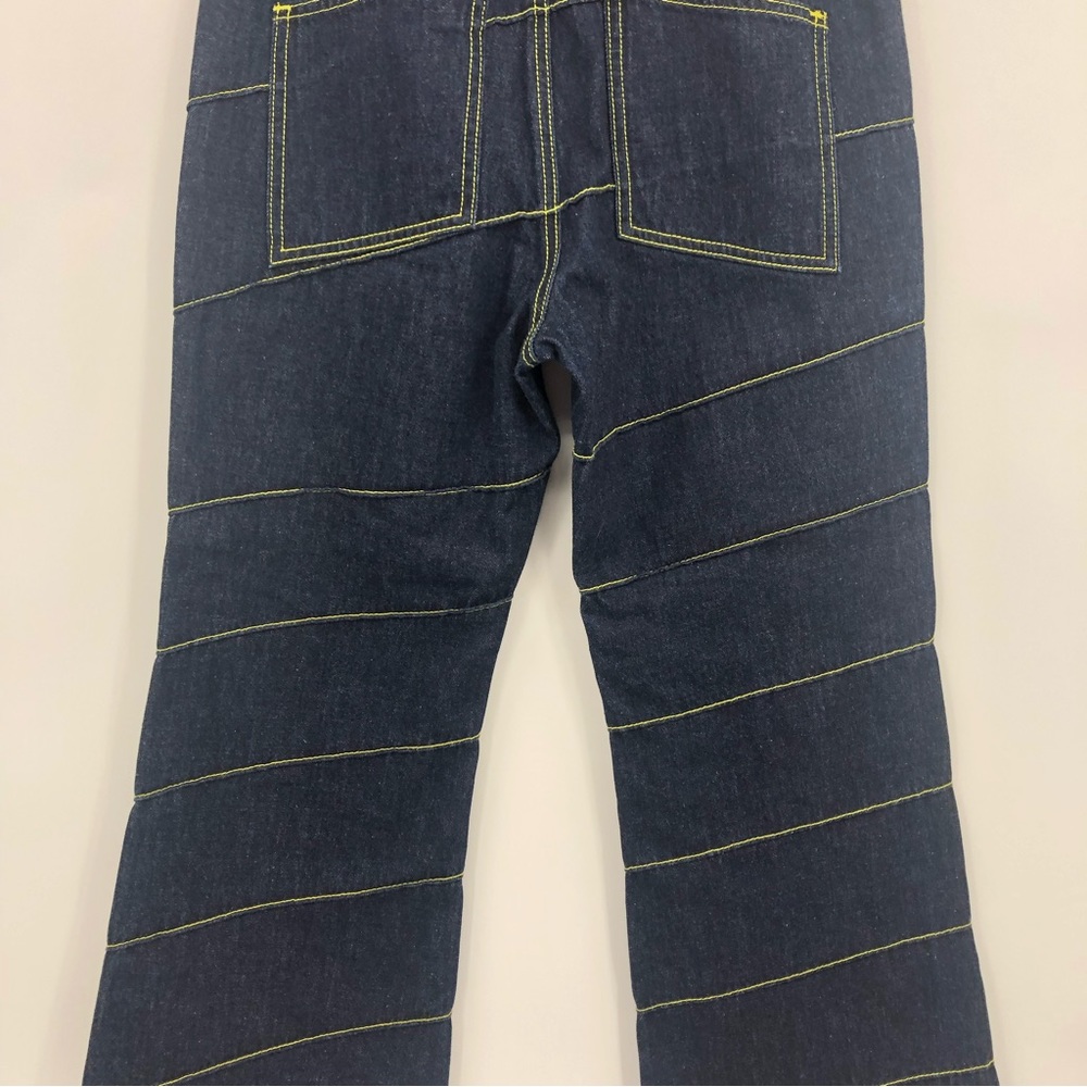 NWT Tory Burch Asymmetric Stitch Flare Cropped Jeans 28 - Picture 7 of 15